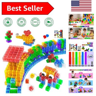 56PCS Transparent Magnetic Blocks - STEM Building Toys for Creative Kids Ages 3+