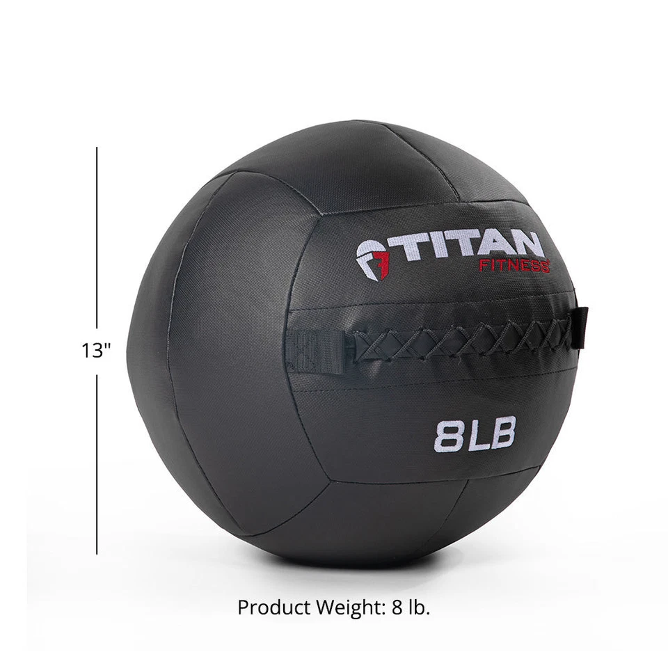 Bola de pared compuesta Titan Fitness 8 lb, laminado de policompuesto de carcasa blanda Foto 2 de 4