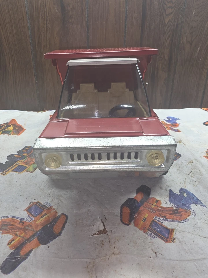 Camión de volteo Buddy L Push-N-Steer años 70 juguete de acero prensado 14 1/2" de largo Foto 2 de 4