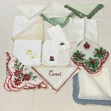 Vintage Ladies Hankies Handkerchief LOT of 12