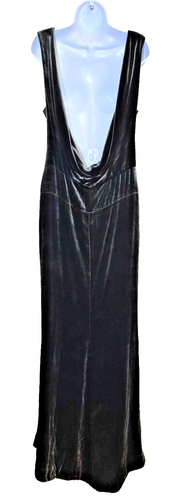 Vtg The Row Velvet Cowl Back Evening Gown Dress Maxi Made in USA Size 8 Train