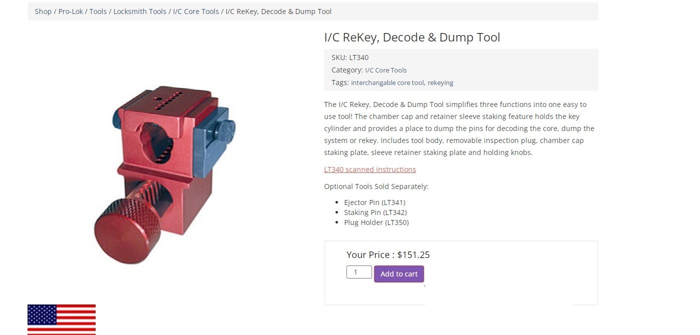LOCKSMITHS: PRO-LOK I/C ReKey, Decode & Dump Tool - new in box