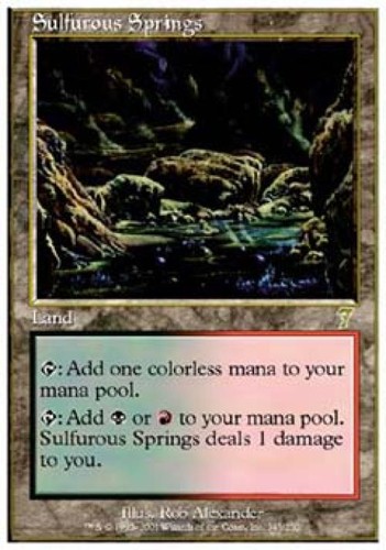 Sulfurous Springs -Foil Heavy Play MTG 7th Edition