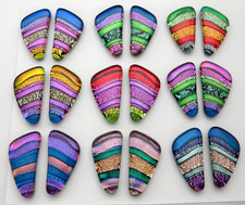 PREMIUM for dangle earrings Lot 18 pcs HANDMADE DICHROIC FUSED GLASS BB17 CABS