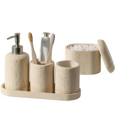 Bathroom Accessories Set, 5PCS Modern Bathroom Accessory Set with Soap Dispenser