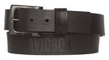 Harley-davidson Mens Vintage Race Genuine Brown Leather Belt - Antique Nickel