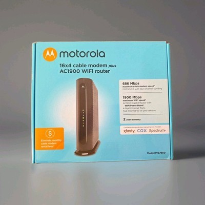 Motorola MG7550 16x4 High Speed   Cable Modem Plus AC1900 WiFi Router