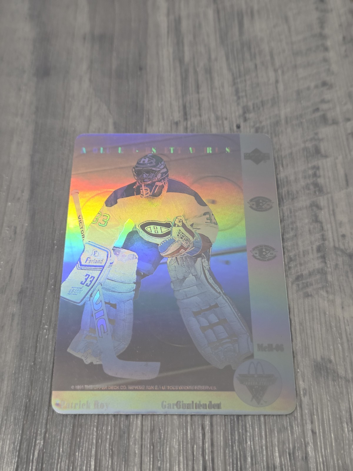1991-92 UD McDonald's All-Star Holograms #McH-06 Patrick Roy Hockey Card D33