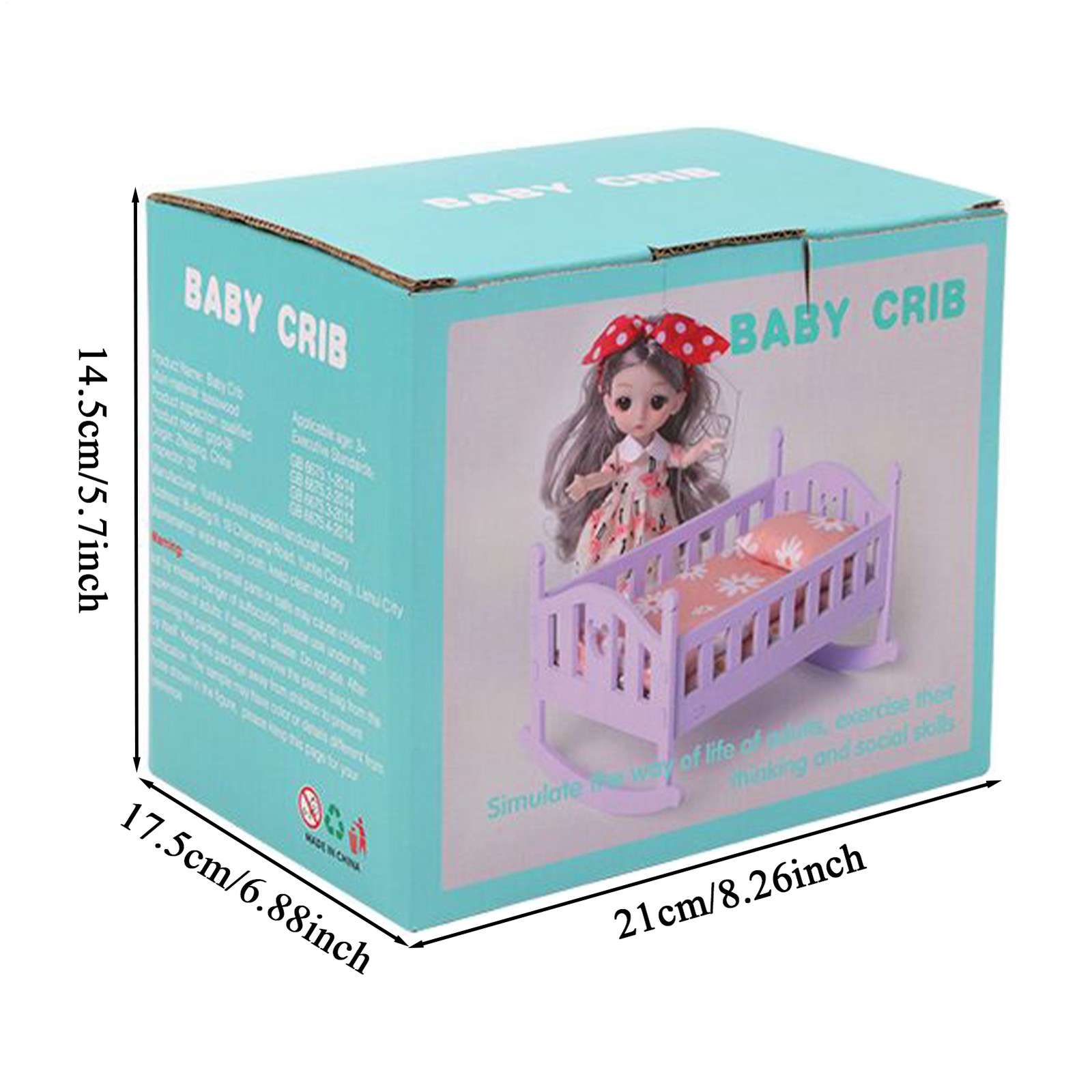 Mini Baby Doll Crib Small Playhouse Baby Doll Bed Baby Girl Doll Pretend Toy