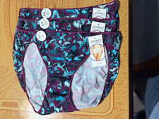 Jockey No Panty Line Promise Maroon Geometric Hi-Cut Panties-Set of 3-Size 7 NWT