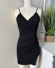 Fashion Boutique Women’s Black Cami Ruched Club/Party Mini Dress Size Small