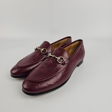 GUCCI Jordaan 1050 Women's Rosso Ancora GG Leather Loafers New And Authentic