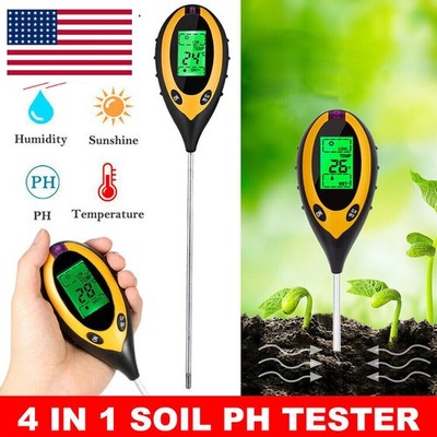 4 in 1 Soil PH Tester Digital Moisture Meter Test for Garden Farm Plant Lawns