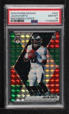 2020 Mosaic Rookies Choice Red and Green Prizm Jalen Hurts PSA 10 GEM MT 3hd