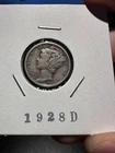 United States 1928D Mercury dime .900 silver United Stated Denver