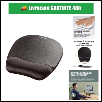 Fellowes Tapis de Souris Ergonomique avec Repose-Poignet Noir - Photo 1/4