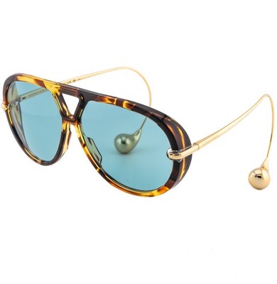 BOTTEGA VENETA 1273 DROP BV1273S Metal Havana Green Unisex Pilot