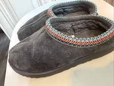 UGG Women's Tasman II Contrast Stitch Slip-On Slippers Shoes Dark Gray Size 8