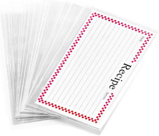 Clear 3x5 Inch Recipe Card Cover,Index Sleeve,100 Pack Inches,
