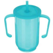Adult Sippy Cup for Elderly Spill Proof 12 oz Sippy Cup with Straw and 2 Hand...