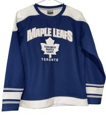 Team Apparel NHL Toronto Maple Leafs Jersey Youth Large Blue V-Neck Embroidered