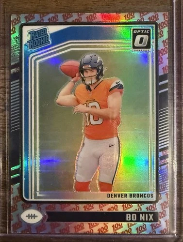 2024 Panini Donruss Bo Nix Rated Rookie - 100 Emoji Prizm