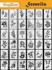 Reusable 36-Piece Flower Stencils for Painting 3X4 , DIY Floral Stencils for Wo