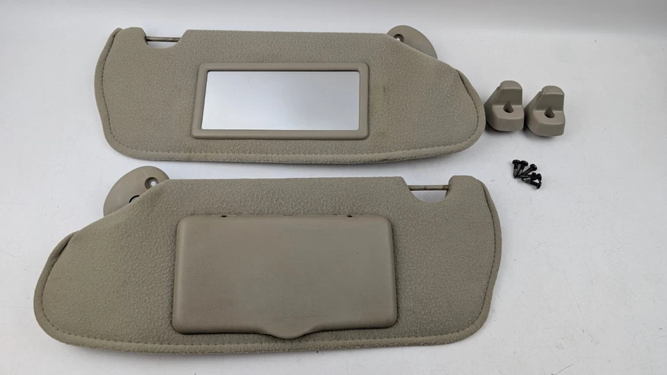 2003 - 2007 土星离子遮阳板一对遮阳板驾驶员乘客原始设备制造商棕褐色 — 第 2/4 张图片