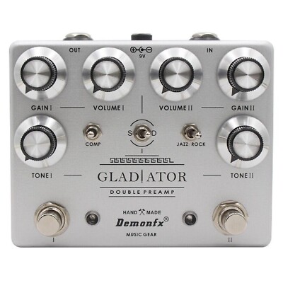 ギター Demonfx GLADIATOR DemonFx GLADIATOR DOUBLE PREAMP Guitar Effect Pedal Fast U.S. Ship