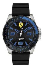Ferrari SCUDERIA Men's 0830466 BLACK BLUE Analog Display Quartz Black Watch NEW