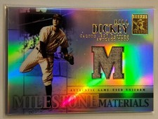 Bill Dickey 2002 Topps Tribute Milestone Materials Game Used Jersey card Yankees