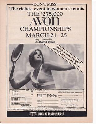 1979 Avon Women S Championship Ad Madison Square Garden Chris Evert Ebay