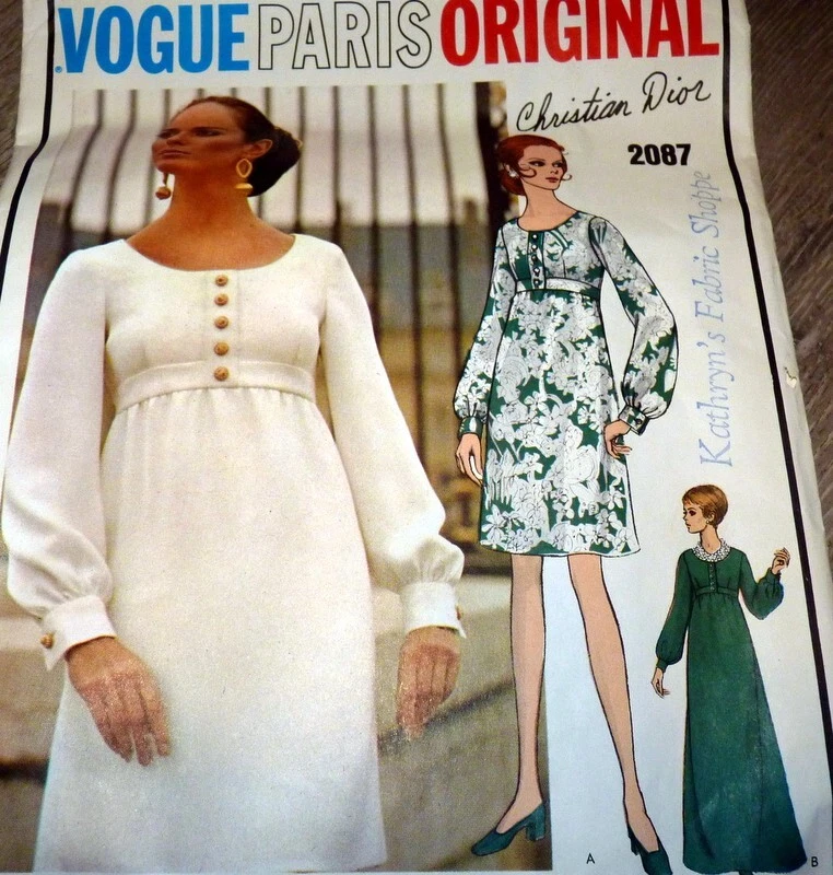 *RARO ABITO VINTAGE ANNI 60 VOGUE Parigi designer DIOR modello da cucire 14 36