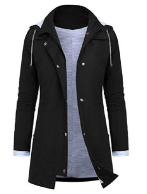 NEW AUDIANO Women's Rain Jackets Lightweight Hooded Raincoat Size 2XL
