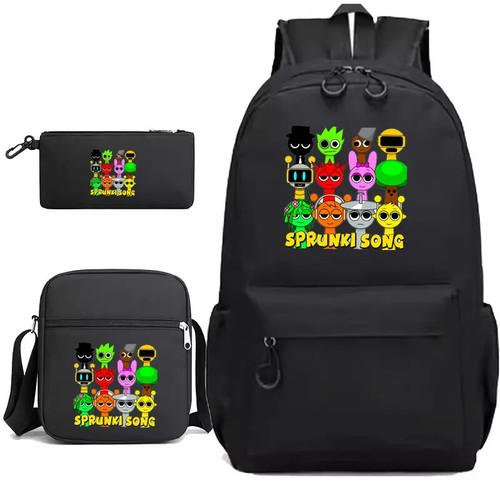 3 Pcs Sprunki- Backpack School Bag Backpack Back Pack Bag Pencil Case Pencilcase - Picture 33 of 33