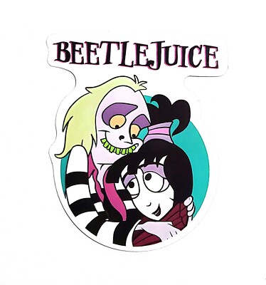 Beetlejuice Animated Cartoon Keaton Burton Davis Baldwin Water Resistant Sticker
