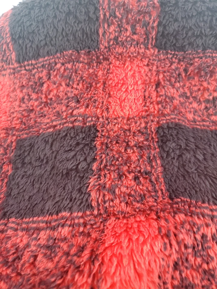 C&C California women jacket coat OLYA231H red black faux fur pockets S - Image 4 of 4