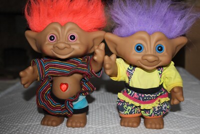【希少】80's DAMTROLL TROLL ダムトロール 人形 2体セット 2 Vintage DAM Troll Dolls - 7.5 Inches Tall + Hair | eBay