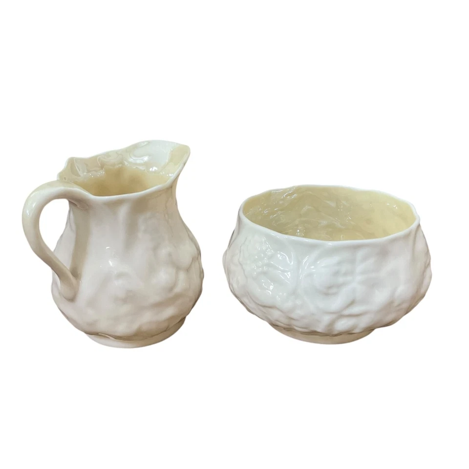 Crema y azucarero Belleek Irish Lotus 3ª marca Foto 2 de 4