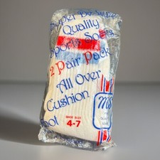 VTG Socks Women 2 Pack Acrylic Crew Size 4-7 Shoe Size 80s NOS England Made 90s.