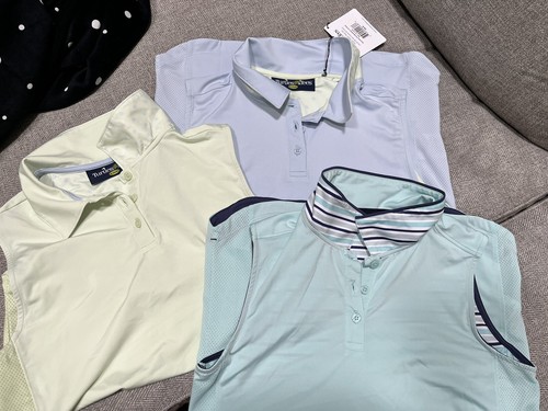 3 Turtles & Tees Girl XL Golf Sleeveless Performance Polo Shirts
