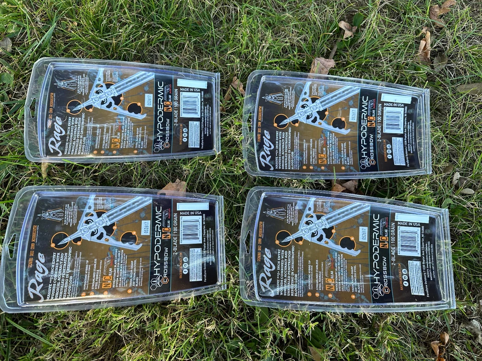 4 pacotes Rage Crossbow hipodérmico NC sem colarinho mecânico cabeças largas 100 grãos - Imagem 2 de 4