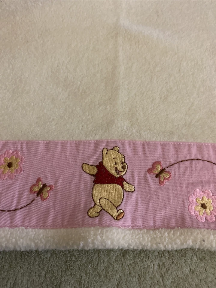 Disney Baby Винни-Пух поросенок тигр вышитый розовый кремовый флисовое одеяло - Изображение 3 из 4