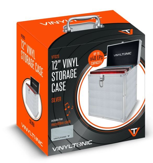 Audio & Hi-Fi Vinyl Tonic: 12" Silver Lp Storage Case With Microfibre Cloth (Cus