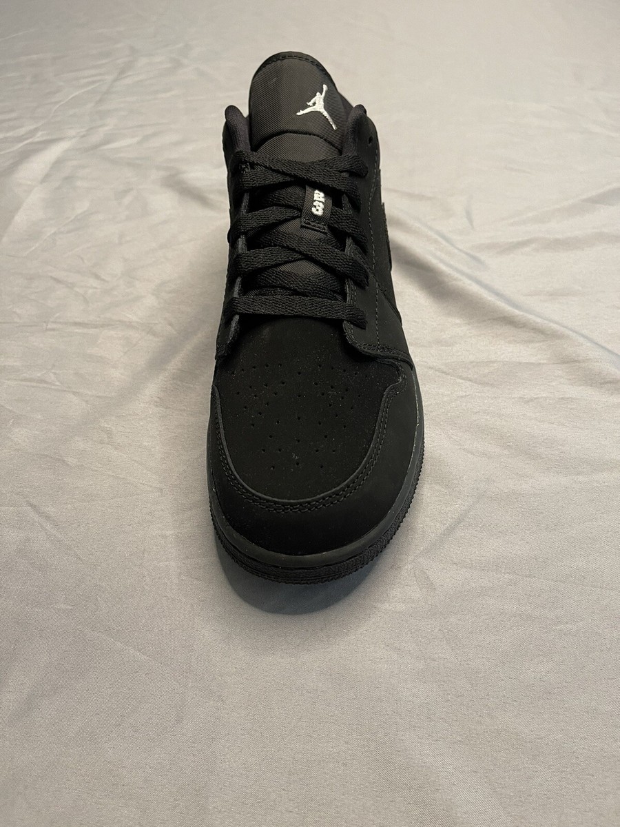 Air Jordan 1 Retro Low 'Triple Black' 553560-019 Youth Size 7Y New