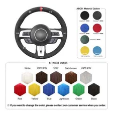 Embossed Alcantara Car Steering Wheel Cover Wrap for Ford Mustang 2015-2020