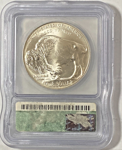 2001-D American Buffalo Silver Dollar ICG-MS70 Gem. Nice Luster!! - Picture 2 of 2