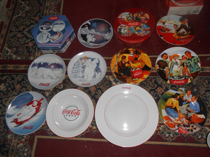 50 Diff Coca Cola Coke Gibson Oneida Retro Plates Bowls Trays Platters Dishes NR