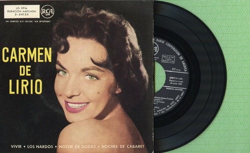 CARMEN DE LIRIO / Vivir, Los Nardos / RCA 3-24135 Press. Spain 1959 EP EX - Picture 1 of 5