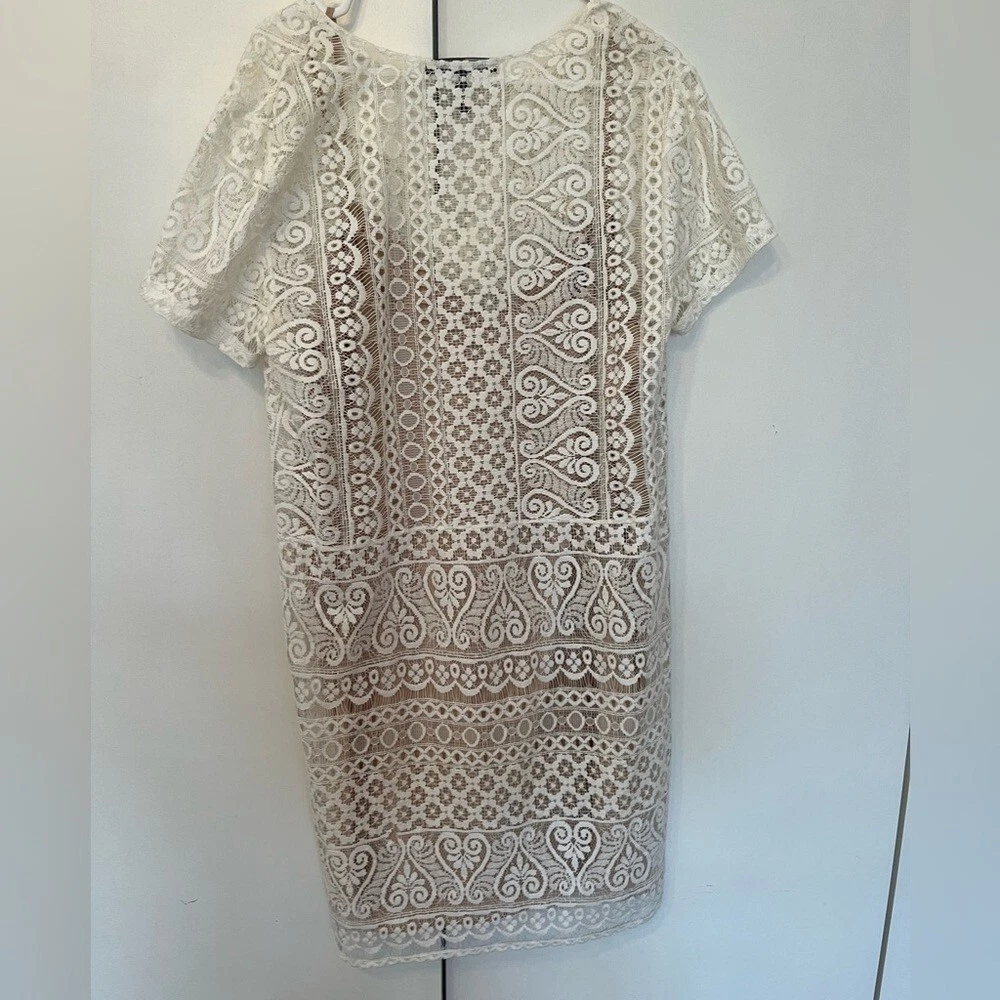 OFF WHITE Abito in pizzo bianco BCBG Maxazria Gardenia taglia M